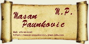 Mašan Paunković vizit kartica